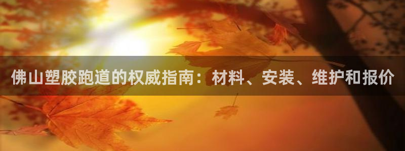 红足1世手机下载：佛山塑胶跑道的权威指南：材料、安装、维护和报价